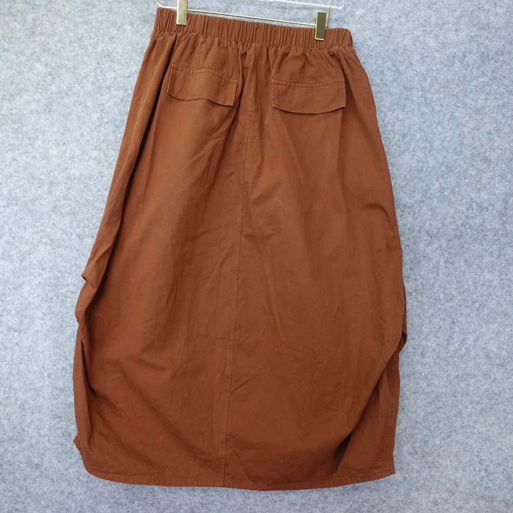 Y2K Lagenlook Cargo Skirt Womens SMALL Brown Forest Grunge Parachute Chocolate - Picture 2 of 13